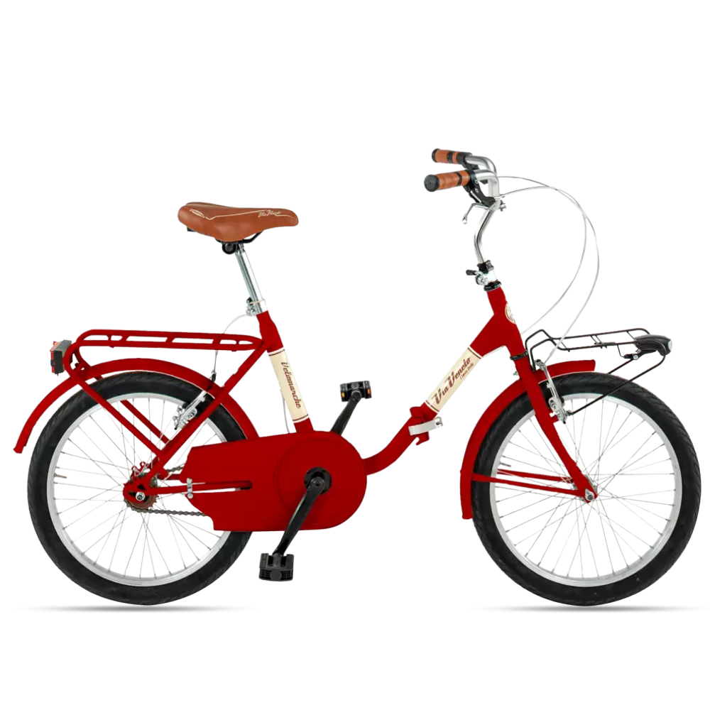 Folding Mia Via Veneto - bicicletta pieghevole Made in Italy colore rosso