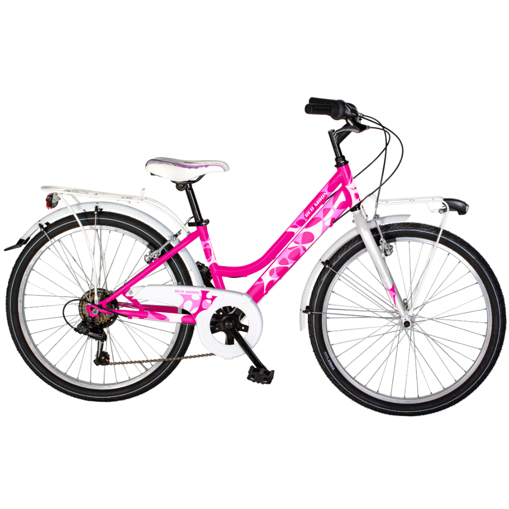 City Bike Made in Italy da donna, dell'azienda Velomarche, modello Red Moon, colore fucsia