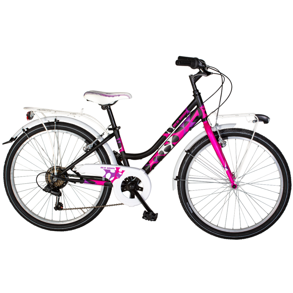 City Bike Made in Italy da donna, dell'azienda Velomarche, modello Red Moon, colore nero