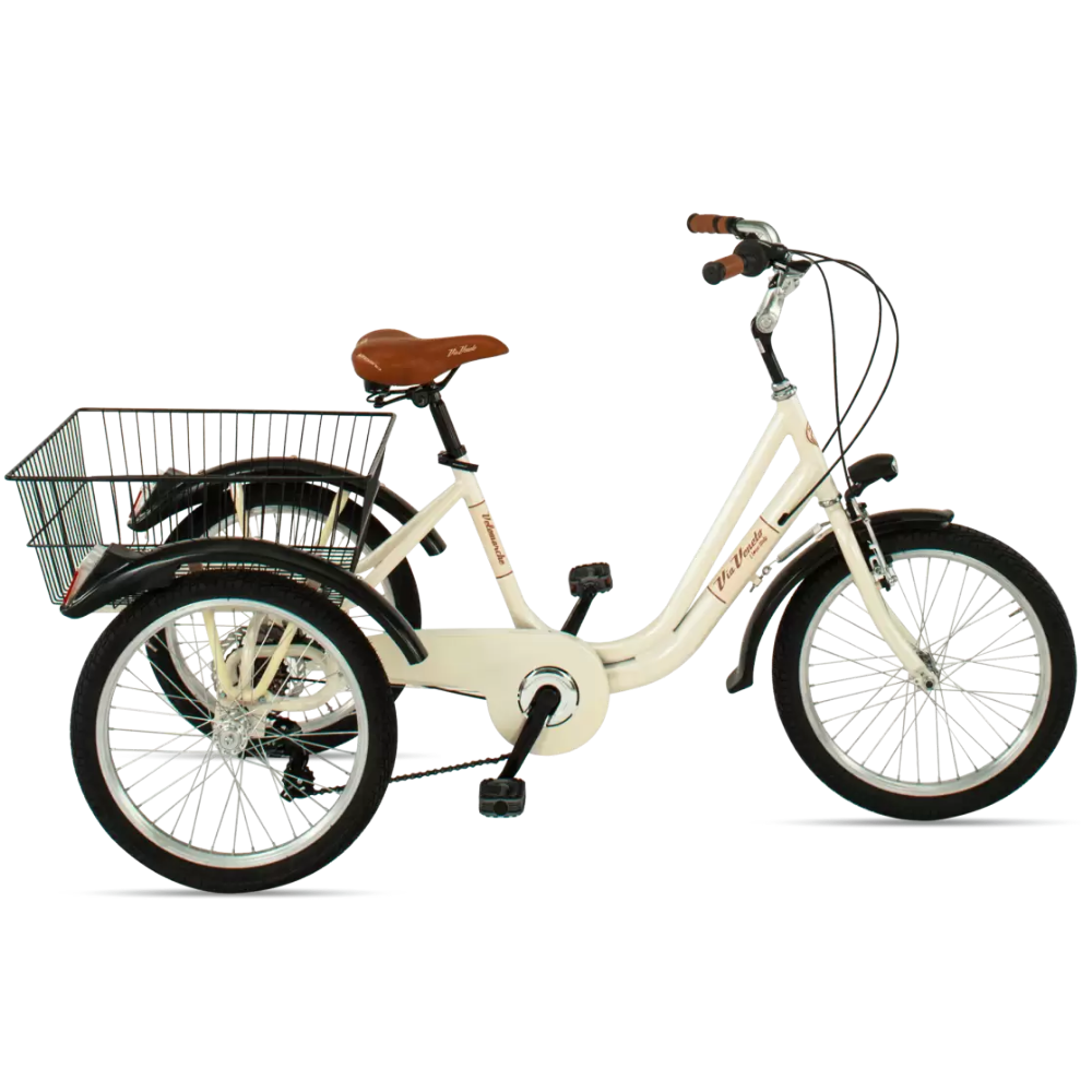 Triciclo Made in Italy Via Veneto, misura 20" e cambio 6 velocità, colore beige