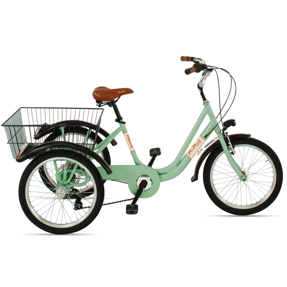 Triciclo Made in Italy Via Veneto, misura 20" e cambio 6 velocità, colore verde