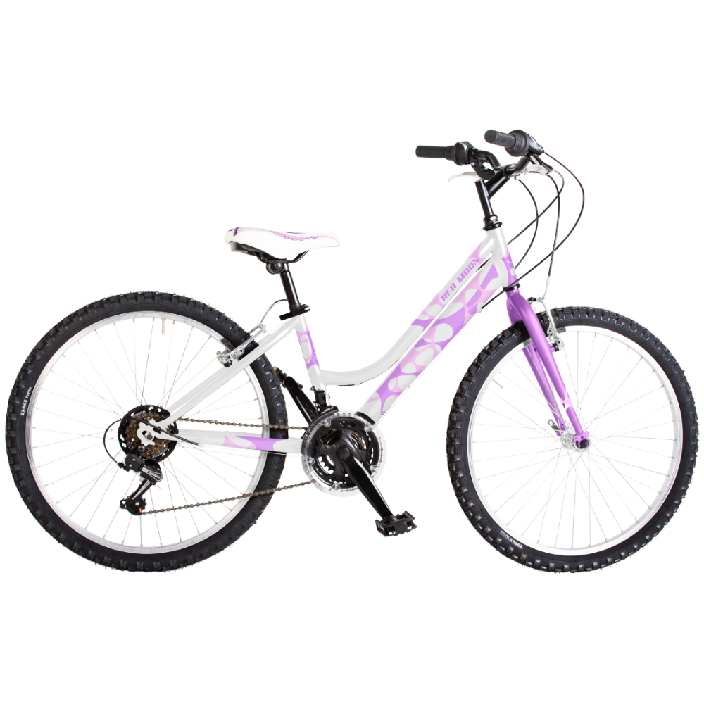 Mountain Bike Made in Italy da donna, dell'azienda Velomarche, modello Red Moon, colore bianco