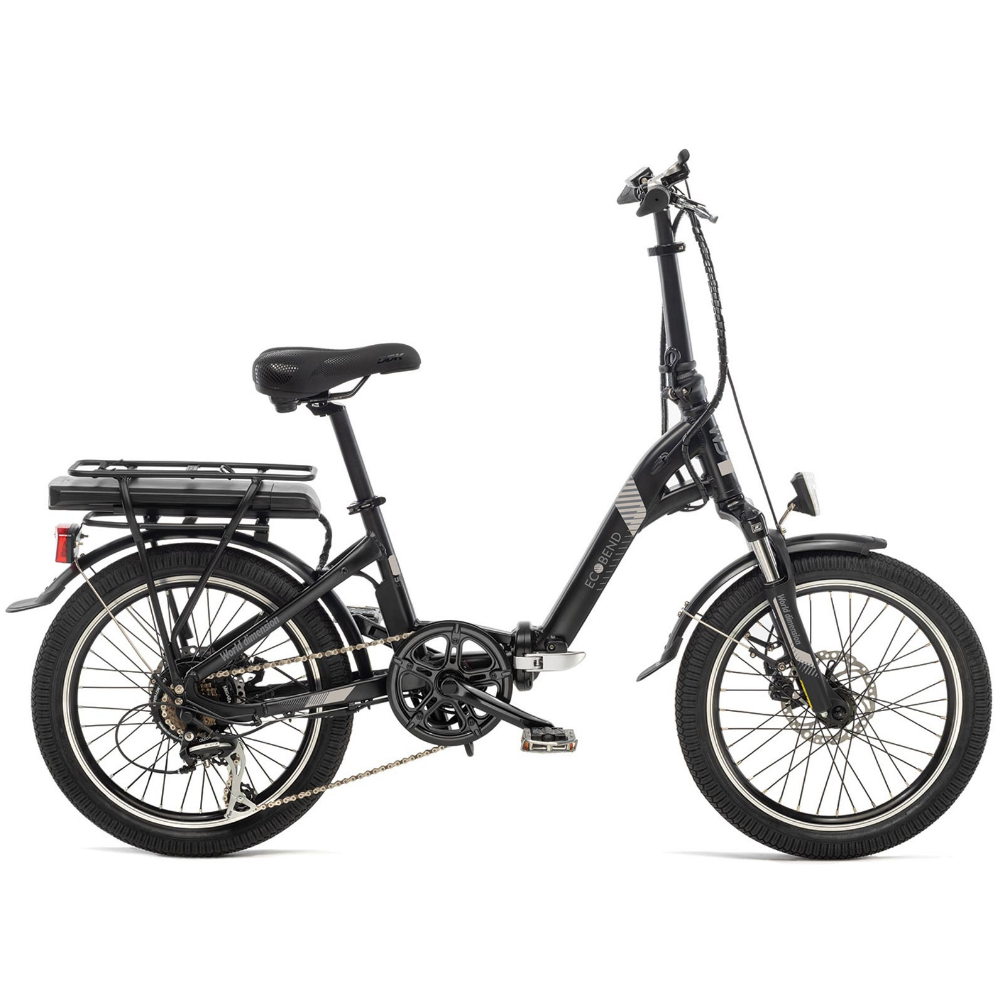 Bicicletta elettrica pieghevole da città, Ecobend City del marchio World dimension, di colore nero