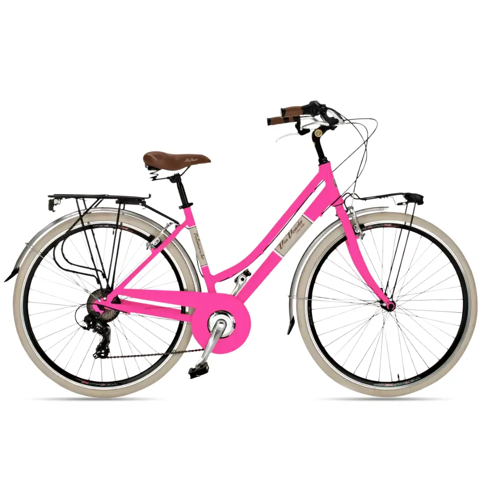 Elegance Lady - Bicicletta Classica da Donna con Stile Retrò colore fucsia