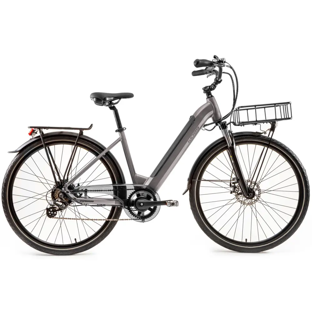 Bicicletta elettrica Made in Italy da donna, modello Haira Lady di World dimension colore grigio
