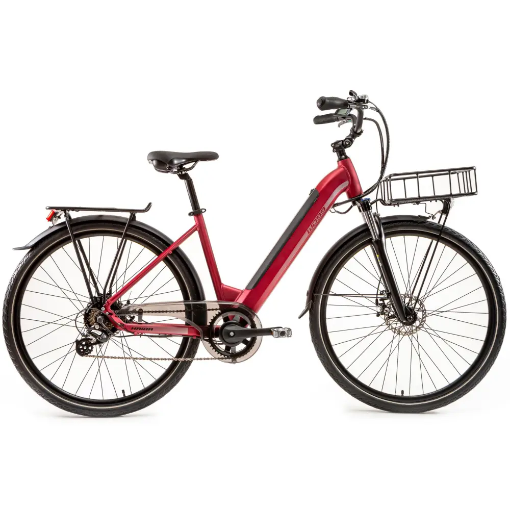 Bicicletta elettrica Made in Italy da donna, modello Haira Lady di World dimension colore rosso