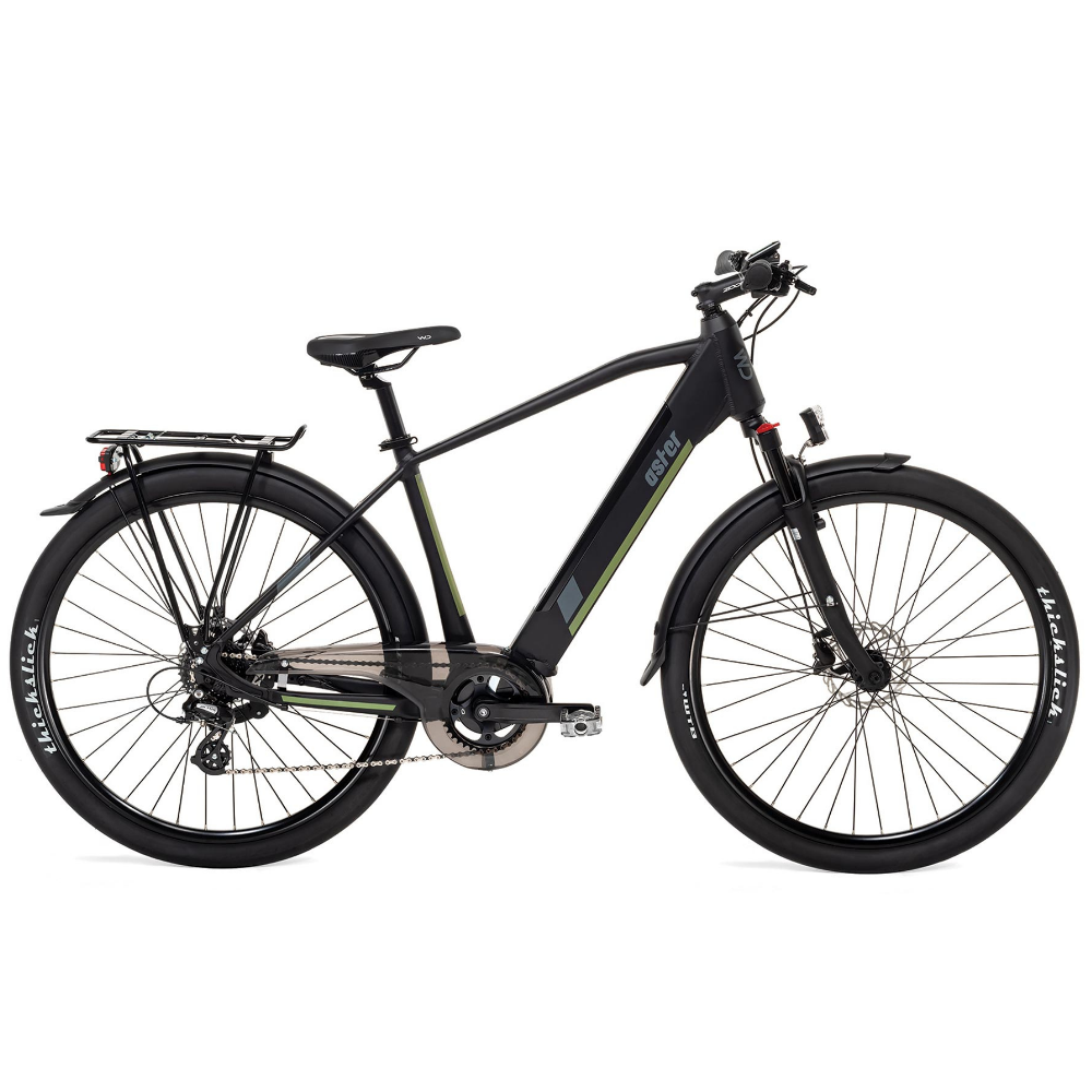 Bicicletta elettrica made in italy con motore centrale, da uomo, modello aster hybrid del marchio world dimension di colore nero
