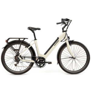 Bicicletta elettrica Made in Italy da donna, modello Haira Lady Smart di World dimension colore avorio