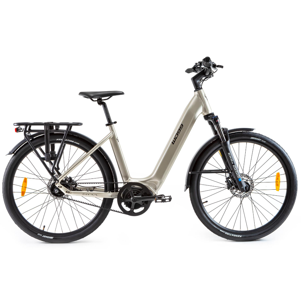 Bicicletta elettrica Made in Italy, modello Noa Lux di World dimension colore champagne