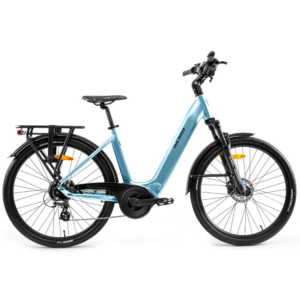 Bicicletta elettrica Made in Italy, modello Noa Pro di World dimension colore azzurro