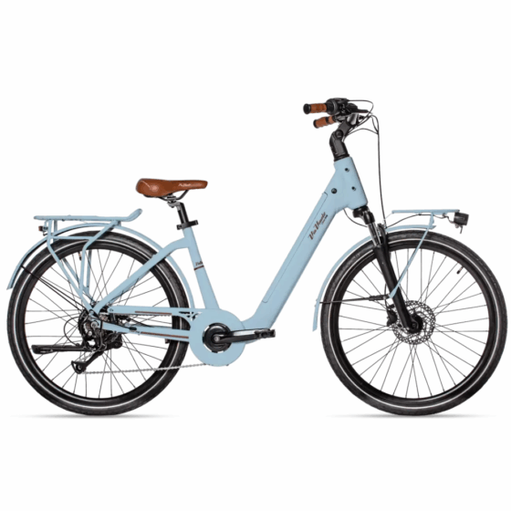 Via Veneto Classic E-Bike Lady – Bicicletta Elettrica da Donna di colore celeste