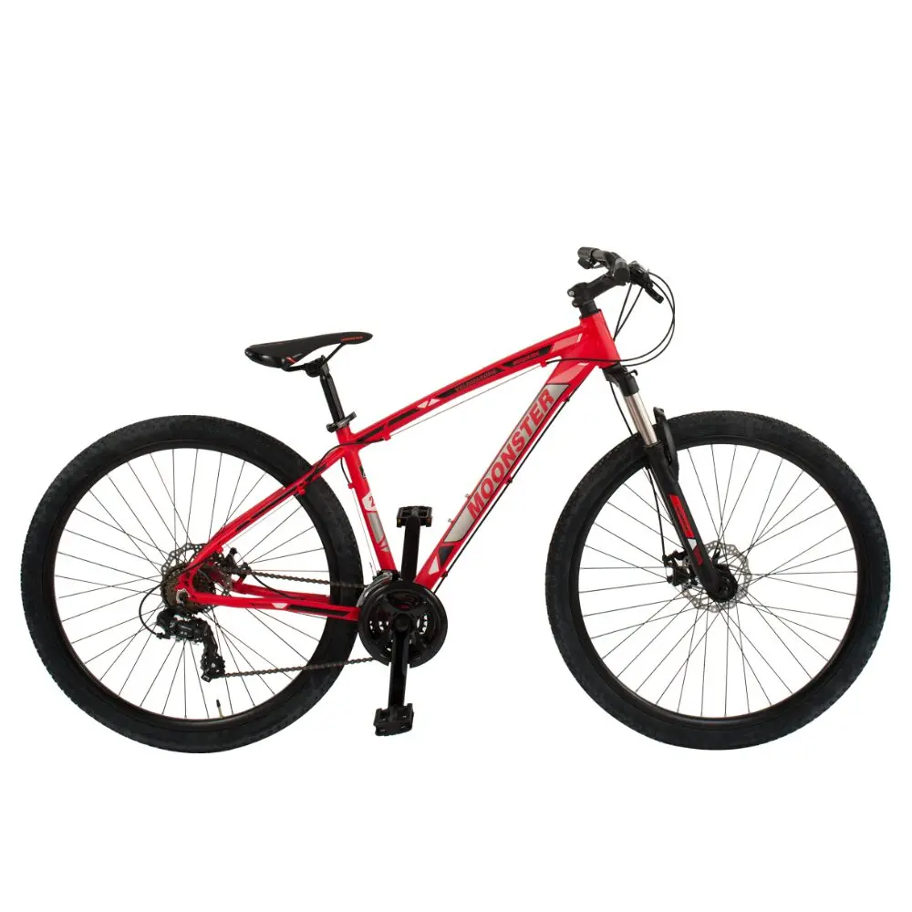 Mountain Bike Made in Italy da uomo, dell'azienda Velomarche, modello Moonster, colore rosso